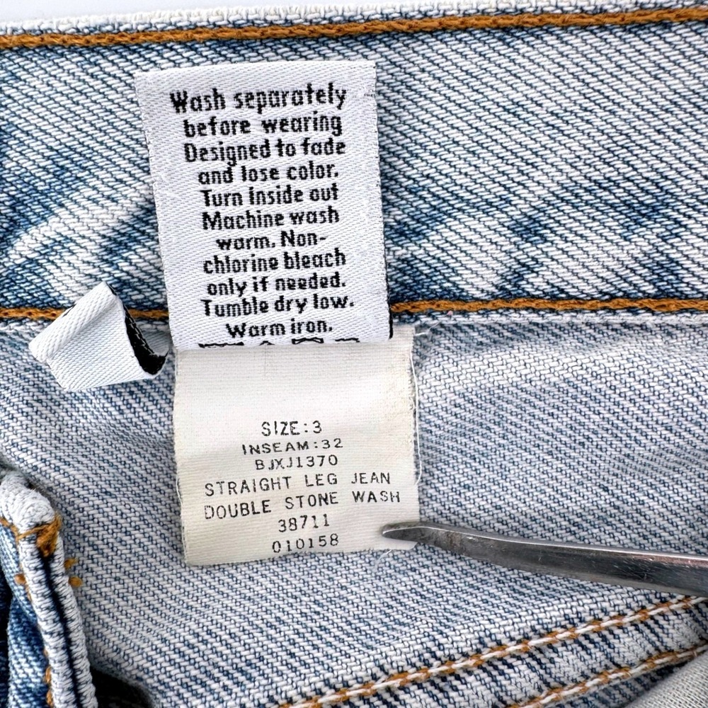 Vintage Calvin Klein Jean Womens 3 Straight Leg Double Stone Wash Light Blue 90s - Picture 5 of 8